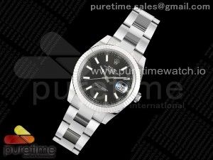 DateJust 41 126334 C+F 1:1 Best Edition 904L Steel Black Dial on SS Oyster Bracelet VR3235