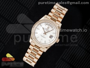 DayDate 40 RG JDF 904L Steel White MOP Crystal Dial on President Bracelet VR3255 V3 (Gain Weight)