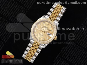 DateJust 36 SS 126283rbr VSF 1:1 Best Edition 904L Steel YG Textured Diamonds Dial on Jubilee Bracelet VS3235