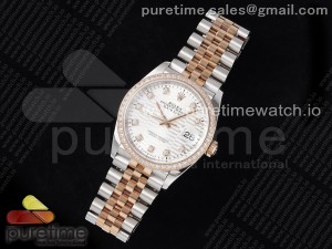 DateJust 36 SS 126281rbr VSF 1:1 Best Edition 904L Steel Silver Textured Dial on Jubilee Bracelet VS3235