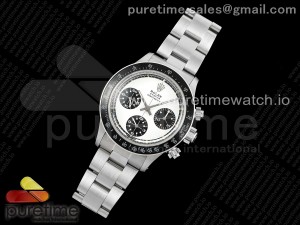 Vintage Daytona SS EF Best Edition White/Black Dial Black Bezel Style 1 on SS Bracelet Lemania Chrono Movement