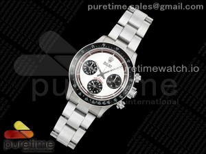 Vintage Daytona SS EF Best Edition White/Black Dial Black Bezel Style 2 on SS Bracelet Lemania Chrono Movement