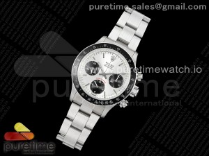 Vintage Daytona SS EF Best Edition Silver/Black Dial Black Bezel Style 2 on SS Bracelet Lemania Chrono Movement