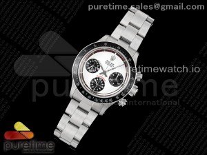 Vintage Daytona SS EF Best Edition White/Black Dial Black Bezel Style 3 on SS Bracelet Lemania Chrono Movement