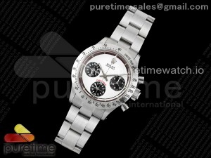 Vintage Daytona SS EF Best Edition White/Black Dial Style 2 on SS Bracelet Lemania Chrono Movement