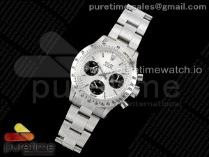 Vintage Daytona SS EF Best Edition Silver/Black Dial Style 2 on SS Bracelet Lemania Chrono Movement