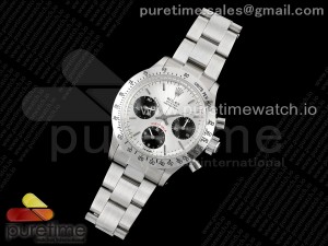 Vintage Daytona SS EF Best Edition Silver/Black Dial Style 3 on SS Bracelet Lemania Chrono Movement