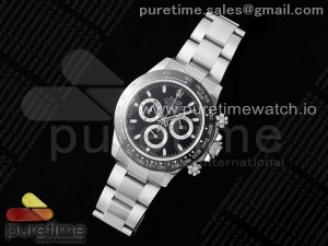 Daytona 116500 JDF 1:1 Best Edition 904L Steel Black Dial on SS Bracelet A7750