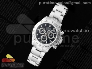 Daytona 116520 JDF 1:1 Best Edition 904L Steel Black Dial on SS Bracelet A7750