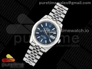 DateJust 41 126334 904L SS VSF 1:1 Best Edition Blue Textured Dial on Jubilee Bracelet VS3235