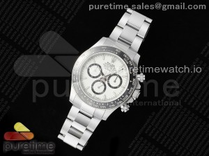 Daytona 126500 QF 1:1 Best Edition 904L Steel White Dial on SS Braclet SH4131 V5