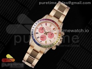 Daytona RG Rainbow EF Best Edition Pink Dial on RG Bracelet A7750