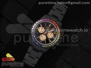 Daytona PVD Rainbow EF Best Edition Black/RG Dial Style 1 on PVD Bracelet A7750