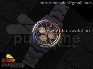 Daytona PVD Rainbow EF Best Edition Black/RG Dial Style 2 on PVD Bracelet A7750