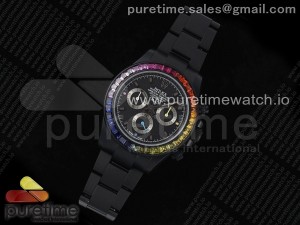 Daytona PVD Rainbow EF Best Edition Black/Silver Dial on PVD Bracelet A7750