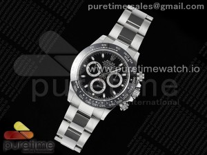 Daytona 116500 SBF 1:1 Best Edition 904L Steel Black Dial on SS Braclet DD4130