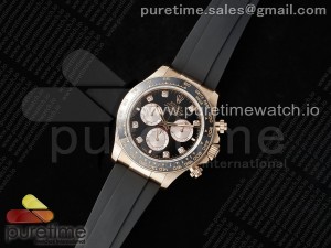 Daytona 126515 QF 1:1 Best Edition Black/RG Diamonds Dial on Oysterflex Strap SH4131 V5