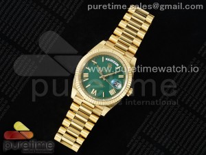 Day Date 40 YG 228238 THBF 1:1 Best Edition Green Roman Dial on President Bracelet VR3255 (Gain Weight)