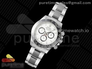 Daytona 126500 APSF 1:1 Best Edition 904L Steel White Dial on SS Braclet SH4131