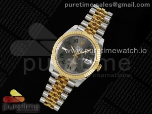 DateJust 41 SS/YG ARF 1:1 Best Edition 904L Steel Gray Green Roman Dial on Jubilee Bracelet VR3235