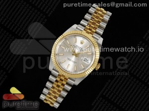 DateJust 41 SS/YG ARF 1:1 Best Edition 904L Steel Silver Stick Dial on Jubilee Bracelet VR3235