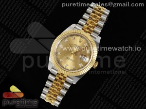 DateJust 41 SS/YG ARF 1:1 Best Edition 904L Steel YG Diamonds Dial on Jubilee Bracelet VR3235