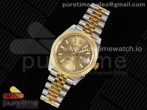 DateJust 41 SS/YG ARF 1:1 Best Edition 904L Steel YG Stick Dial on Jubilee Bracelet VR3235