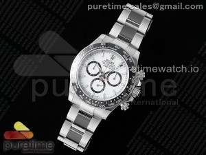 Daytona 126500 SBF 1:1 Best Edition 904L Steel White Dial on SS Braclet SA4130