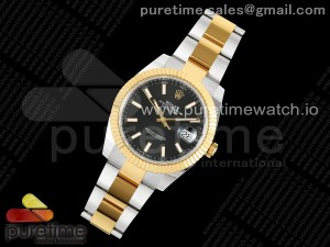 DateJust 41 126333 SS/YG ARF 1:1 Best Edition 904L Steel Black Stick Dial on SS/YG Oyster Bracelet SH3235