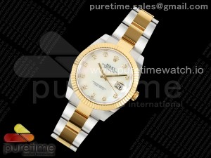 DateJust 41 126333 SS/YG ARF 1:1 Best Edition 904L Steel White MOP Diamonds Dial on SS/YG Oyster Bracelet SH3235