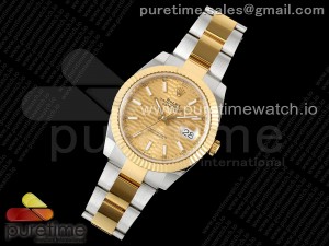 DateJust 41 126333 SS/YG ARF 1:1 Best Edition 904L Steel YG Textured Stick Dial on SS/YG Oyster Bracelet SH3235