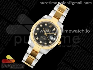 DateJust 41 126333 SS/YG ARF 1:1 Best Edition 904L Steel Black Diamonds Dial on SS/YG Oyster Bracelet SH3235