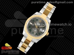 DateJust 41 126333 SS/YG ARF 1:1 Best Edition 904L Steel Gray Green Roman Dial on SS/YG Oyster Bracelet SH3235