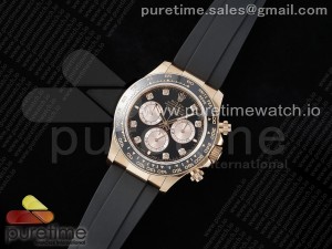 Daytona 126515 QF 1:1 Best Edition Black/RG Diamonds Dial on Oysterflex Strap SH4131 V6 (Weighted)