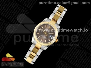 DateJust 31 278273 SS/YG GMF 1:1 Best Edition 904L Steel Brown Stick Dial on Oyster Bracelet A2824