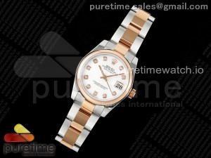 DateJust 31 278241 SS/YG GMF 1:1 Best Edition 904L Steel White MOP Diamonds Dial on Oyster Bracelet A2824