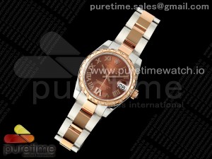 DateJust 31 278341rbr SS/RG GMF 1:1 Best Edition 904L Steel Brown Roman Dial on Oyster Bracelet A2824