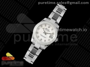 DateJust 31 278384rbr SS GMF 1:1 Best Edition 904L Steel White MOP Diamonds Dial on Oyster Bracelet A2824