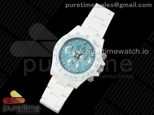 Daytona AET White Solid Ceramic Case and Bracelet Tiffany Blue Dial N6F 1:1 Best Edition DD4801