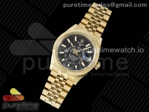 Skydweller 336938 YG Noob 1:1 Best Edition Black Dial on YG Bracelet A9002