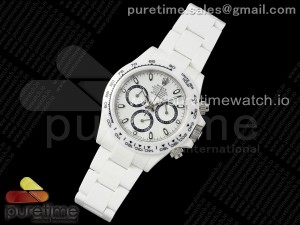 Daytona AET White Solid Ceramic Case and Bracelet White Panda Dial N6F 1:1 Best Edition DD4801