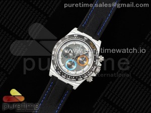 Daytona DIW White Carbon N6F 1:1 Best Edition Gray/White Dial on Black Nylon Strap SA4130