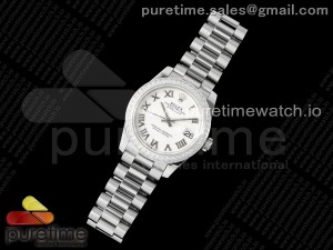 DateJust 31 Ladies 278289rbr GMF White Roman Dial on SS President Bracelet A2824