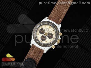 Daytona DIW White Carbon DIWF Best Edition Cream/Brown Dial on Brown Nylon Strap SH4130