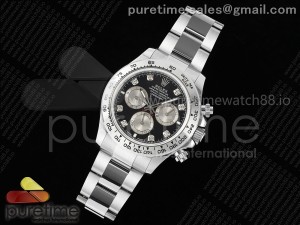 Daytona 126509 QF 1:1 Best Edition Black/Gray Diamonds Dial on SS Braclet SH4131 V6 (Gain Weight)