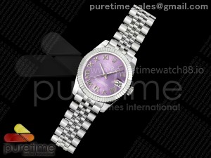 DateJust 31 278274 SS GMF 1:1 Best Edition 904L Steel Pueple Roman Dial on Jubilee Bracelet A2824