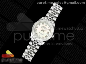 DateJust 31 278274 SS GMF 1:1 Best Edition 904L Steel White MOP Roman Dial on Jubilee Bracelet A2824