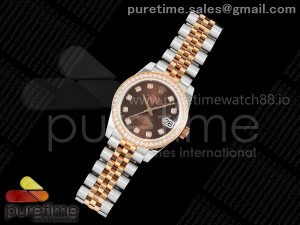 DateJust 31 278381rbr SS/RG GMF 1:1 Best Edition 904L Steel Brown Diamonds Dial on Jubilee Bracelet A2824