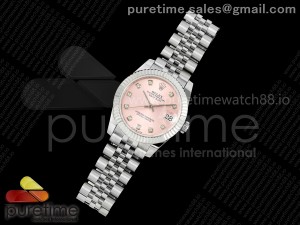 DateJust 31 278274 SS GMF 1:1 Best Edition 904L Steel Pink Diamonds Dial on Jubilee Bracelet A2824