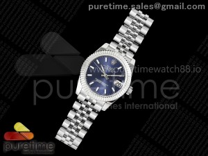 DateJust 31 278274 SS GMF 1:1 Best Edition 904L Steel Blue Stick Dial on Jubilee Bracelet A2824